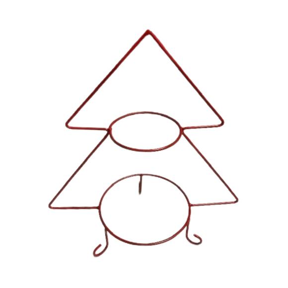 Christmas Tree Two Pie Red Holiday Stand | 18" Tall - Picture 3 of 5